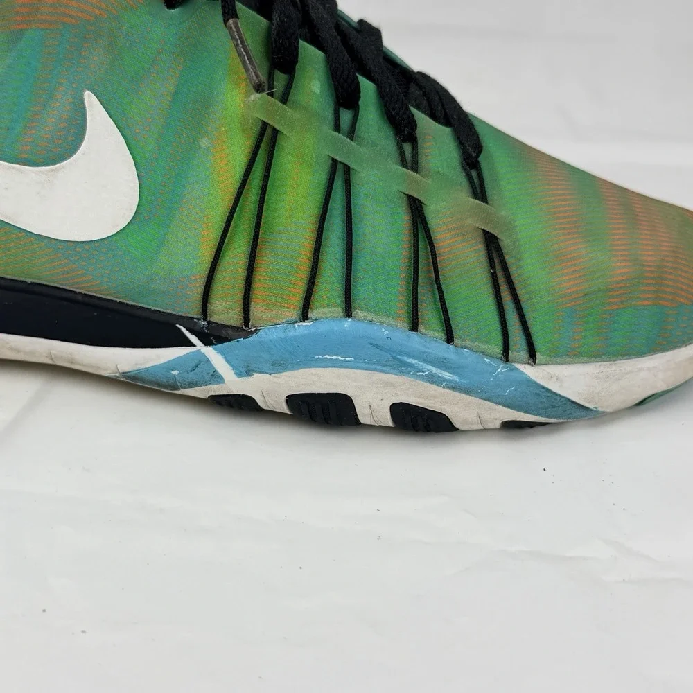 Womens Nike Free TR 6 PRT Running Shoes Sneakers Lime Green Blue Sz 9 Trainers - Picture 9 of 15
